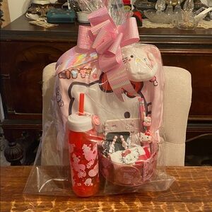 Hello Kitty tote bag water bottle & misc.  gift bag set 14 items all brand new